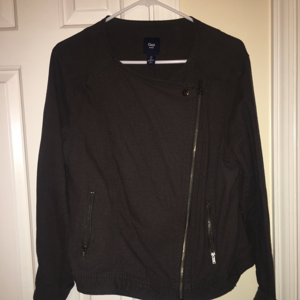 Dark gray moto jacket